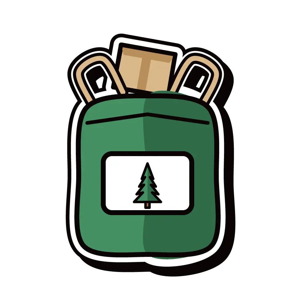 Green Bagster bag filled with household items