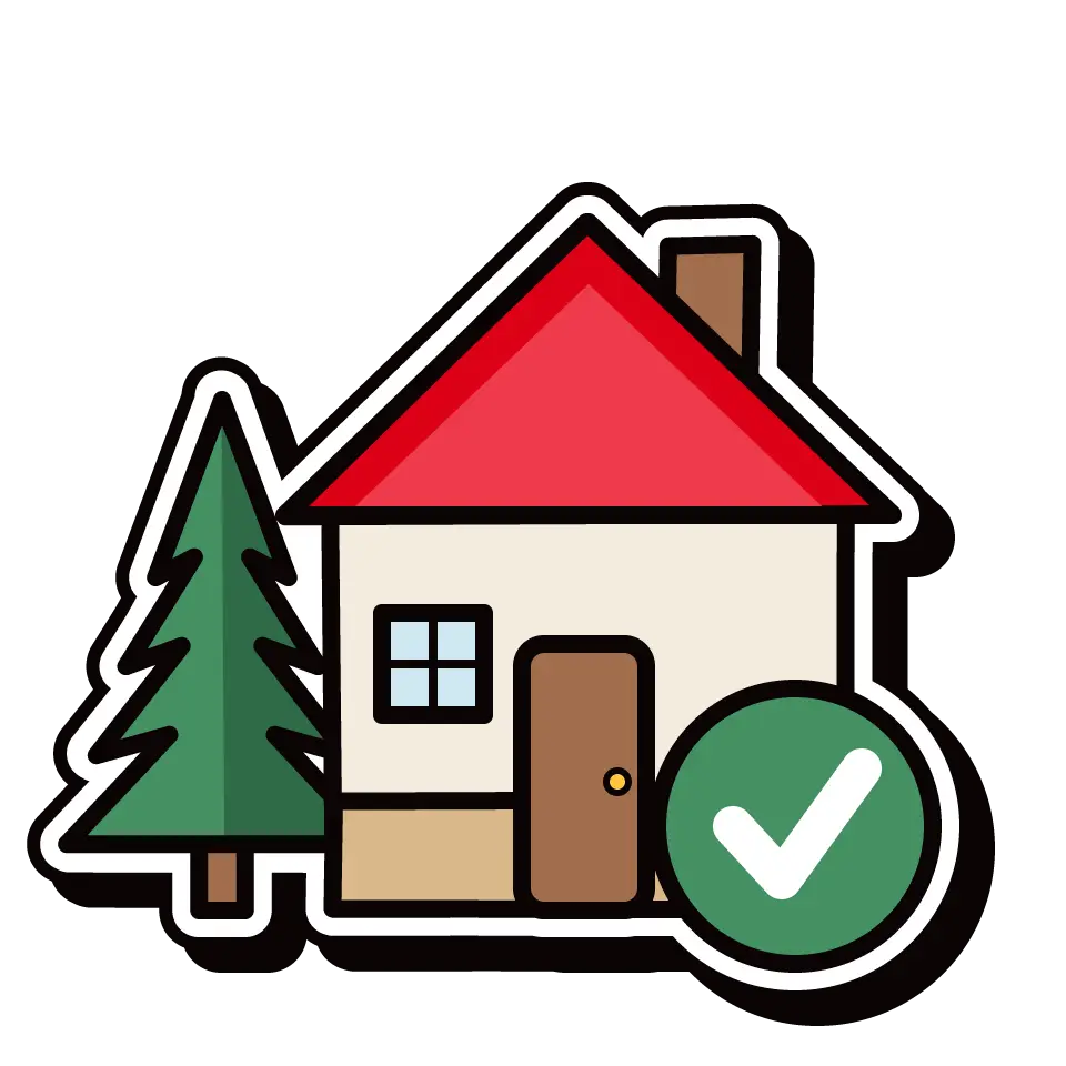 House with a check mark for property preservation